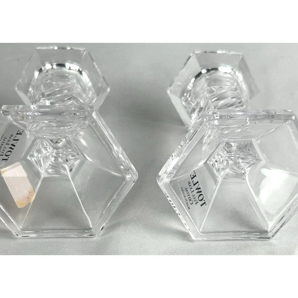 Vintage Towle Lead Crystal Candlestick Pair Made in Austria Twisted Column